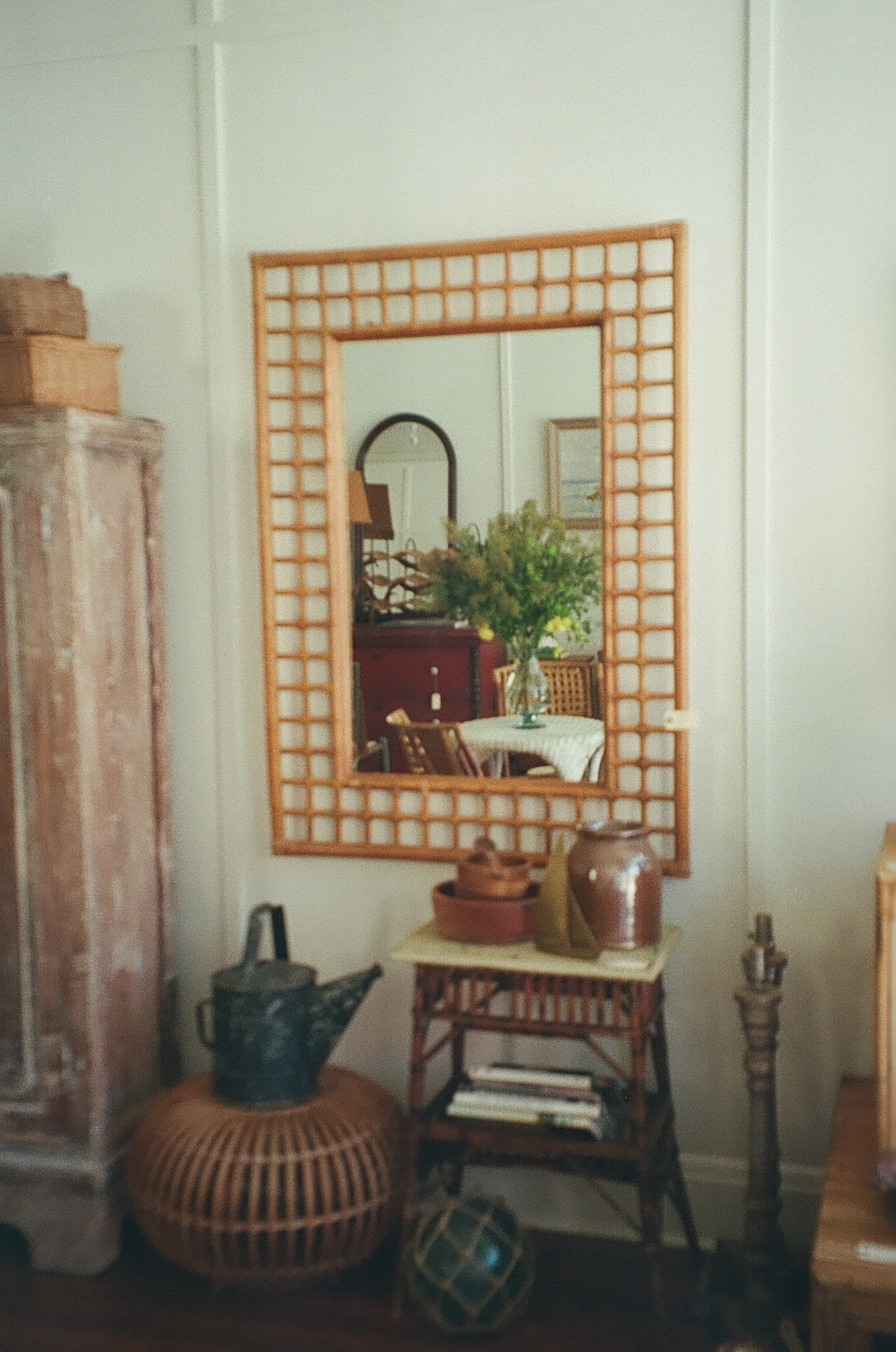 Mid century Rattan Mirror