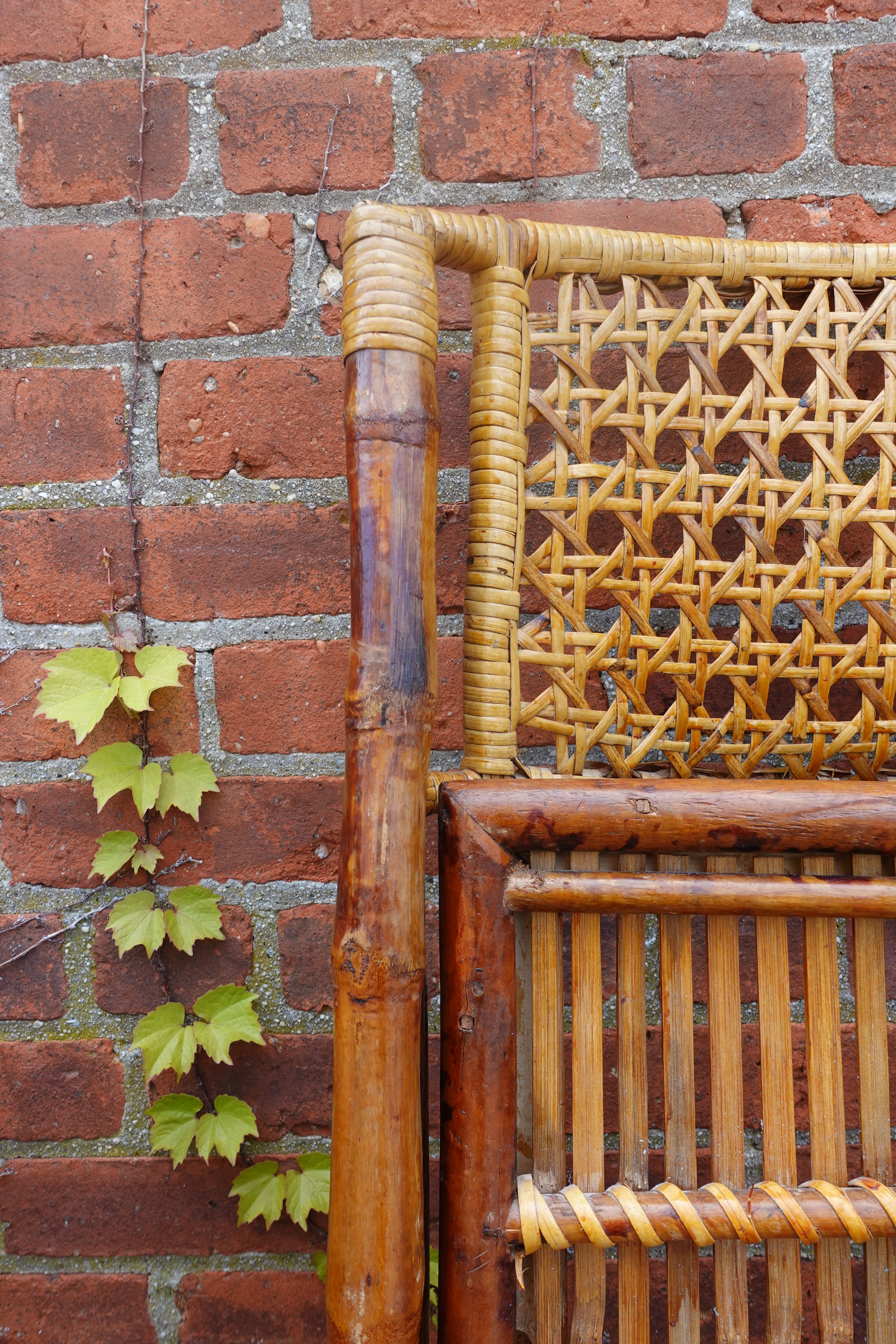 Mid Century Tortoise Bamboo Folding Chairs