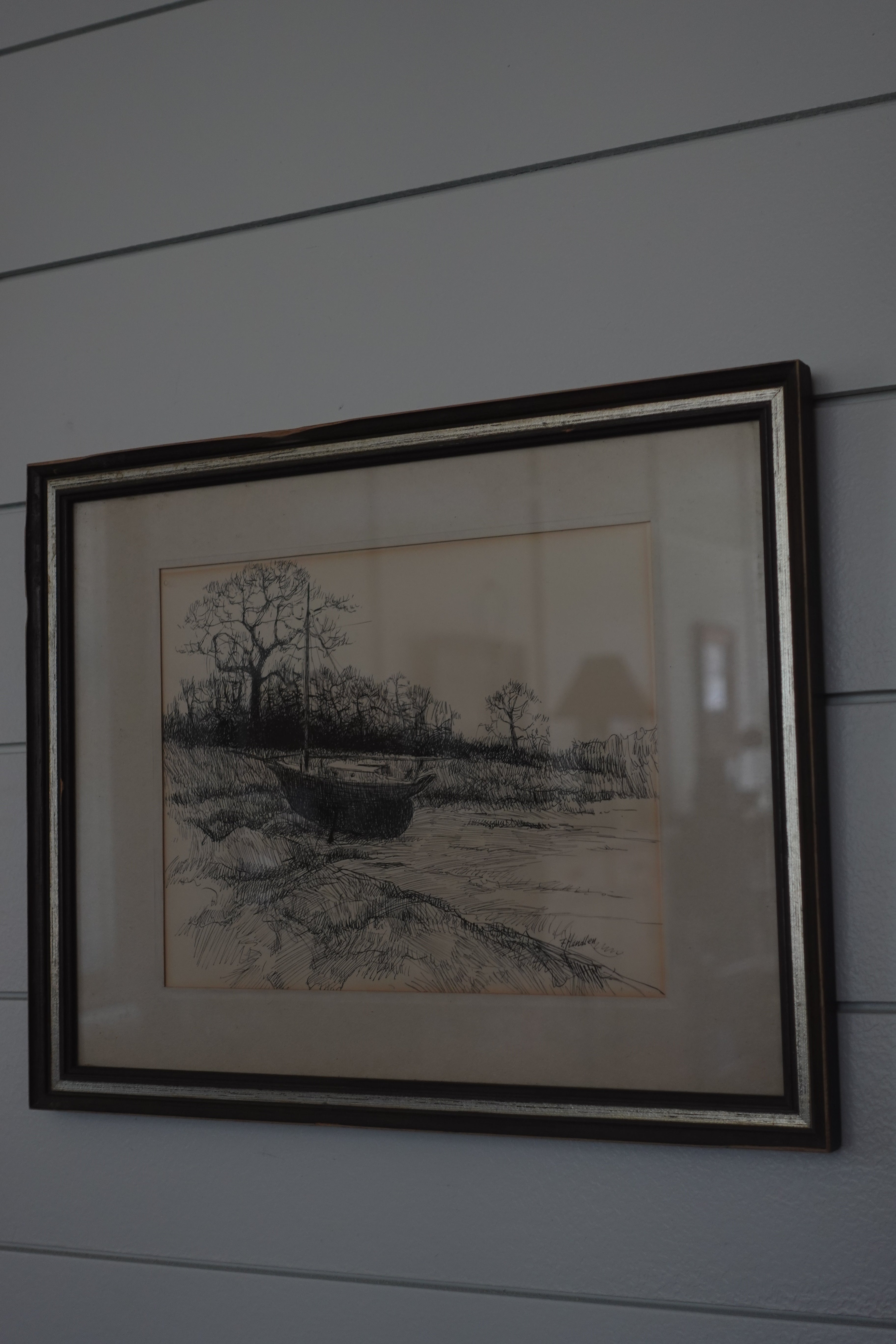Signed Sailboat Drawing