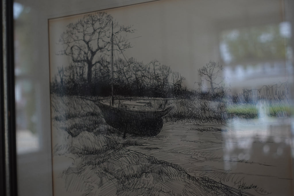 Signed Sailboat Drawing