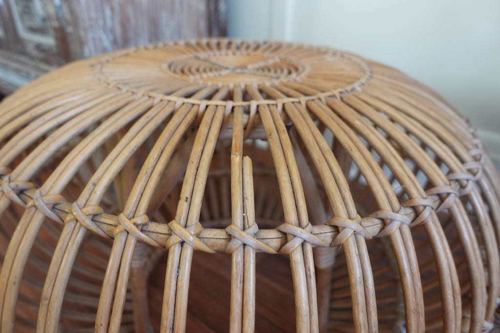 Franco Albini Style Rattan Ottoman