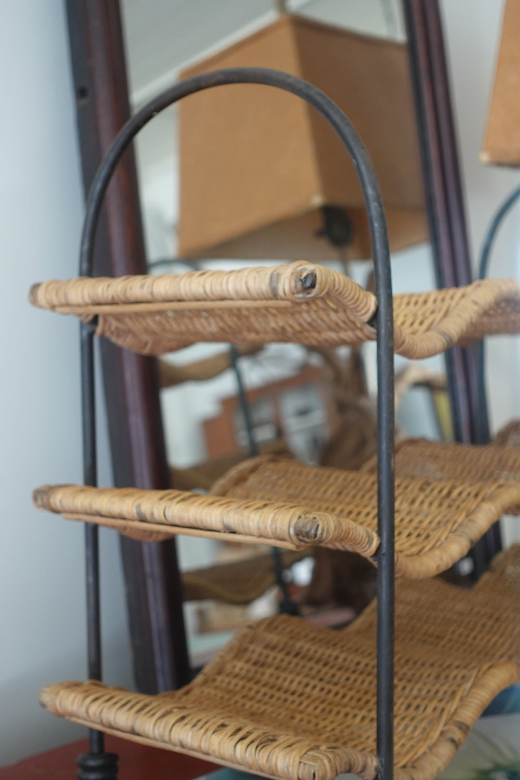 Wicker & Iron Wine Rack