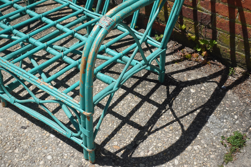 Painted Rattan Sofa