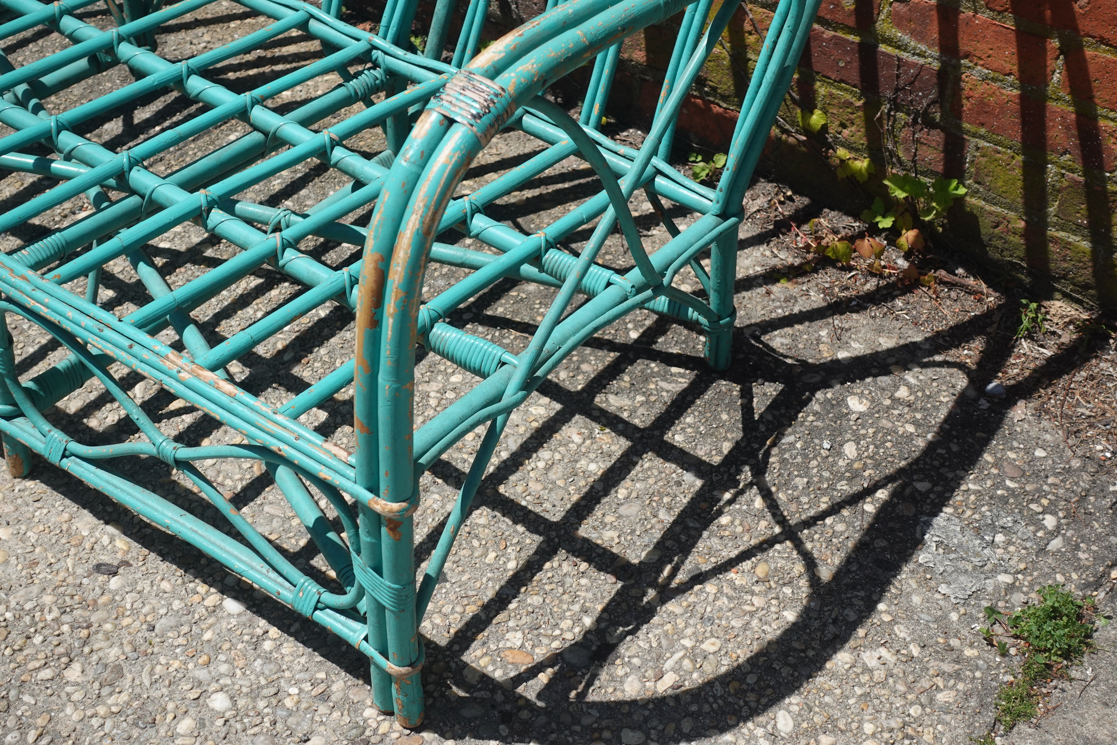 Painted Rattan Sofa
