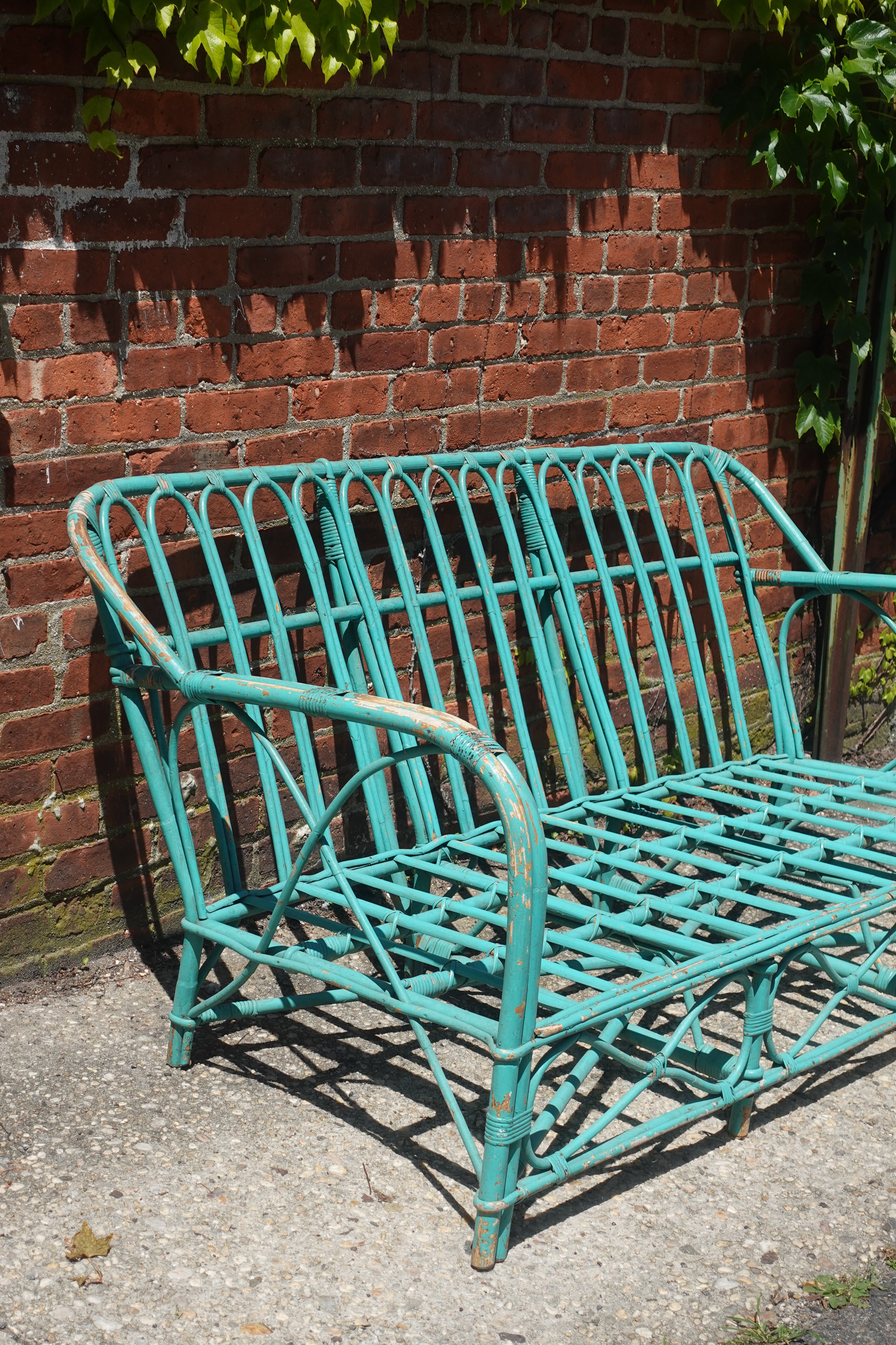 Painted Rattan Sofa