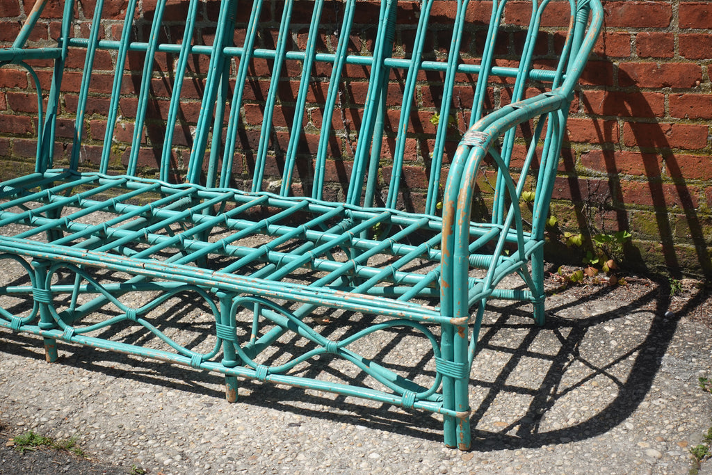 Painted Rattan Sofa