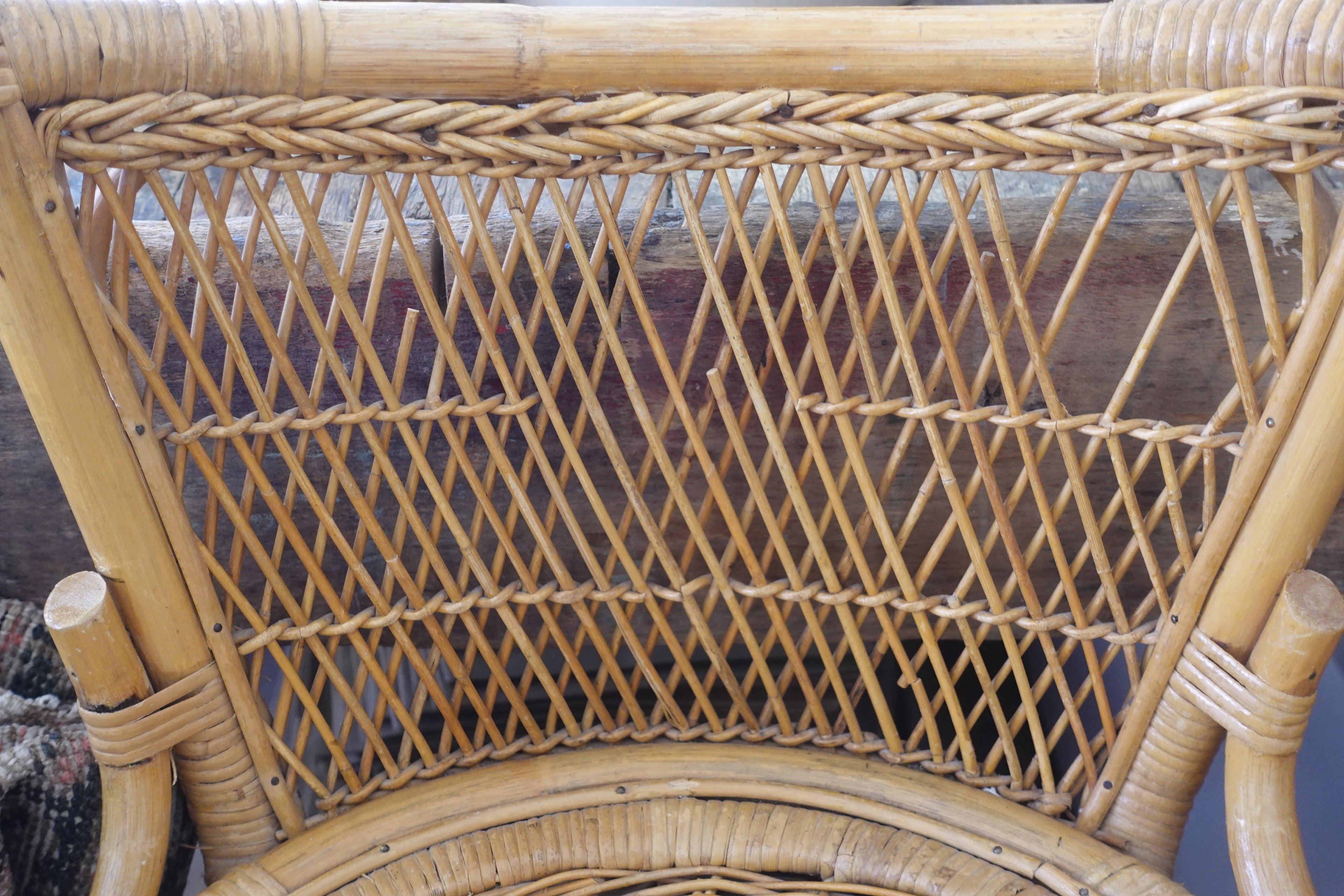 Rattan Bar Stool Pair