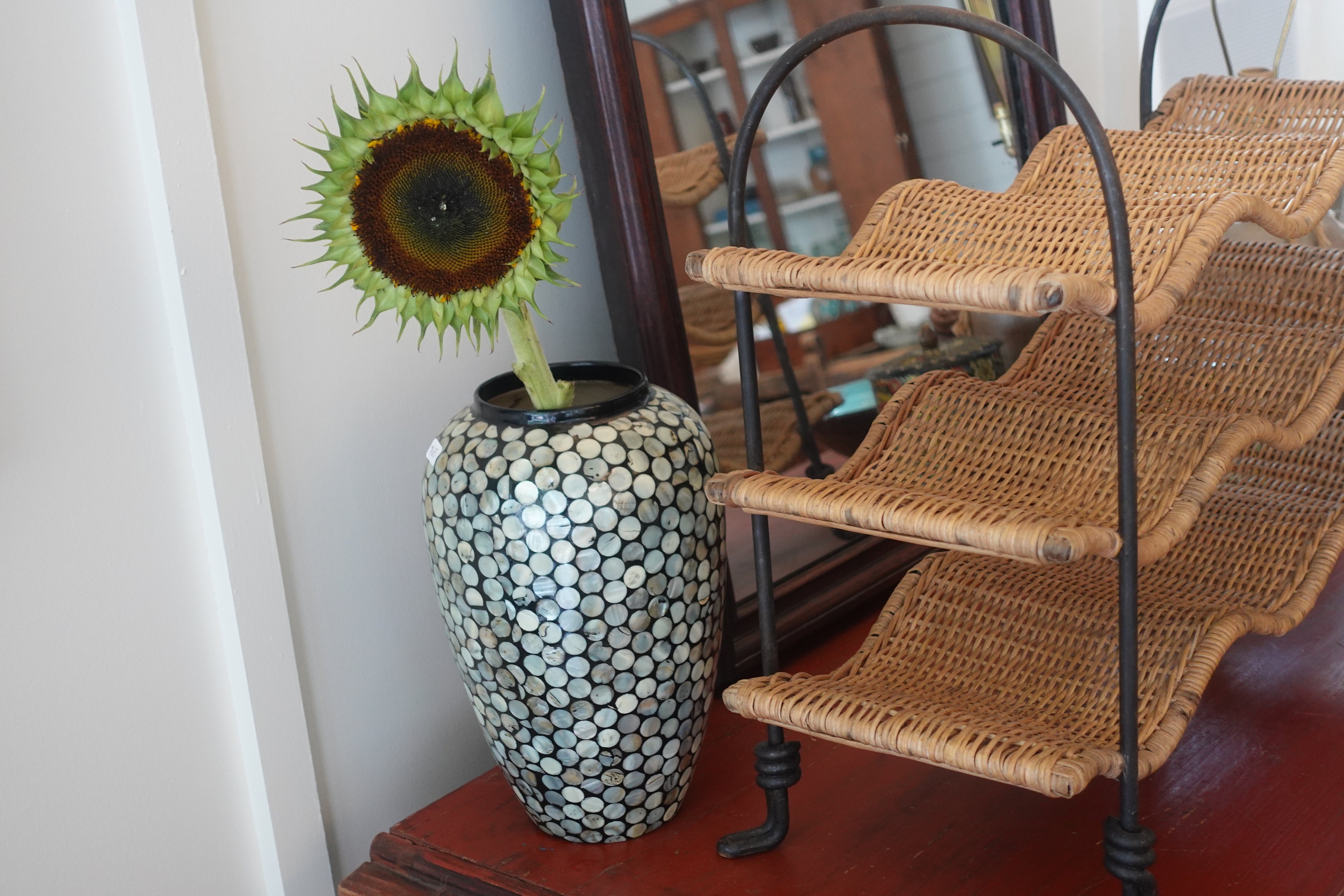 Lacquered Mother of Pearl Vase