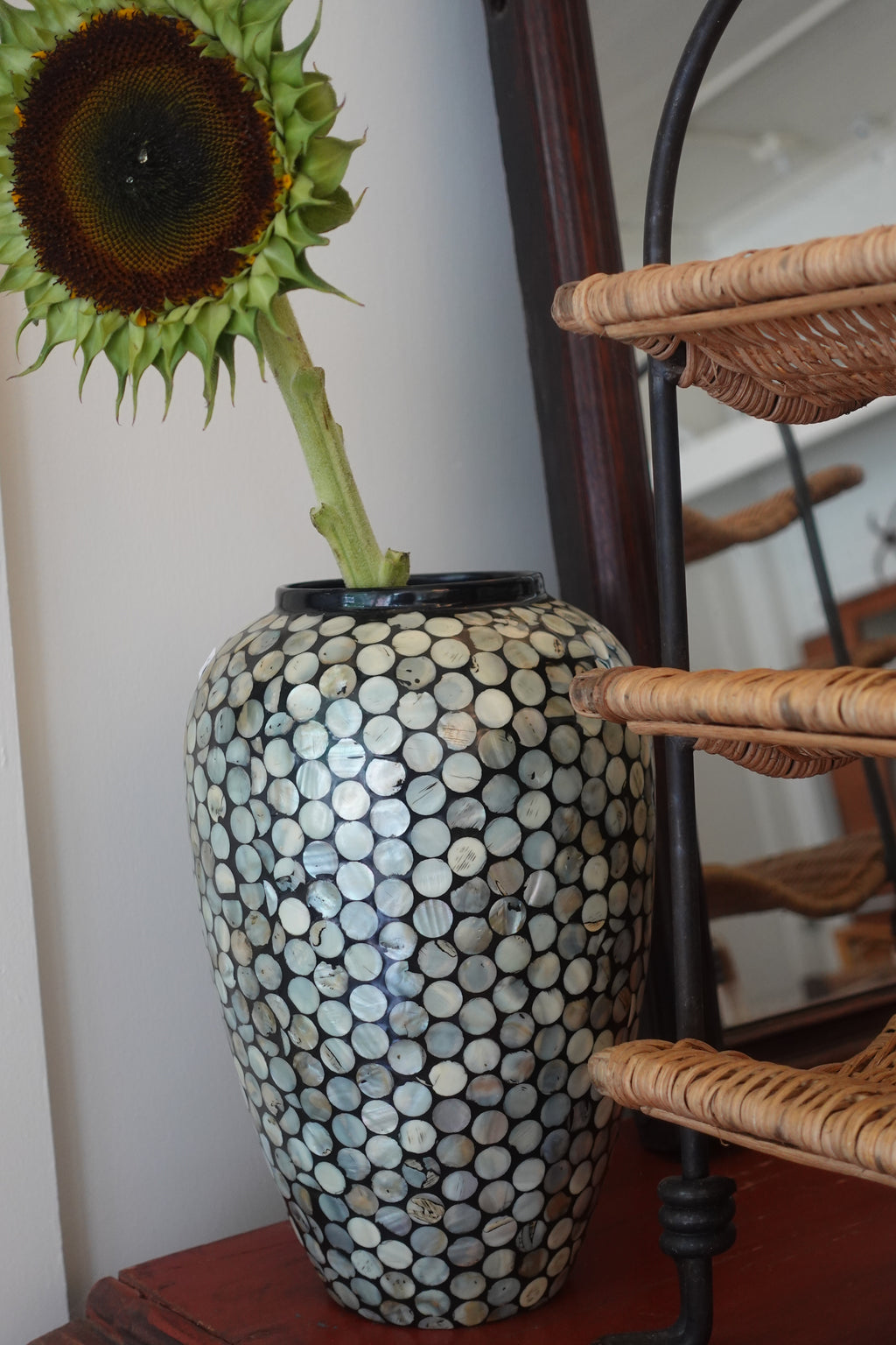Lacquered Mother of Pearl Vase