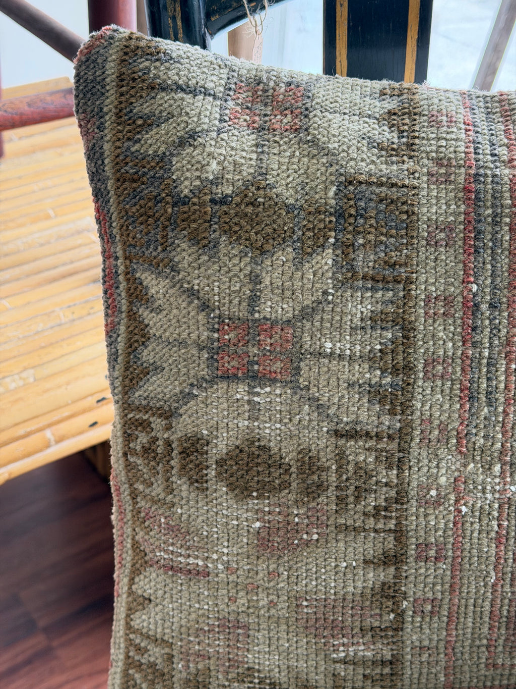 Vintage Turkish Kilim Pillow 16 x 16