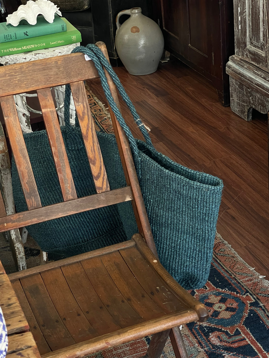 XL Sisal Market Tote: Sea Glass