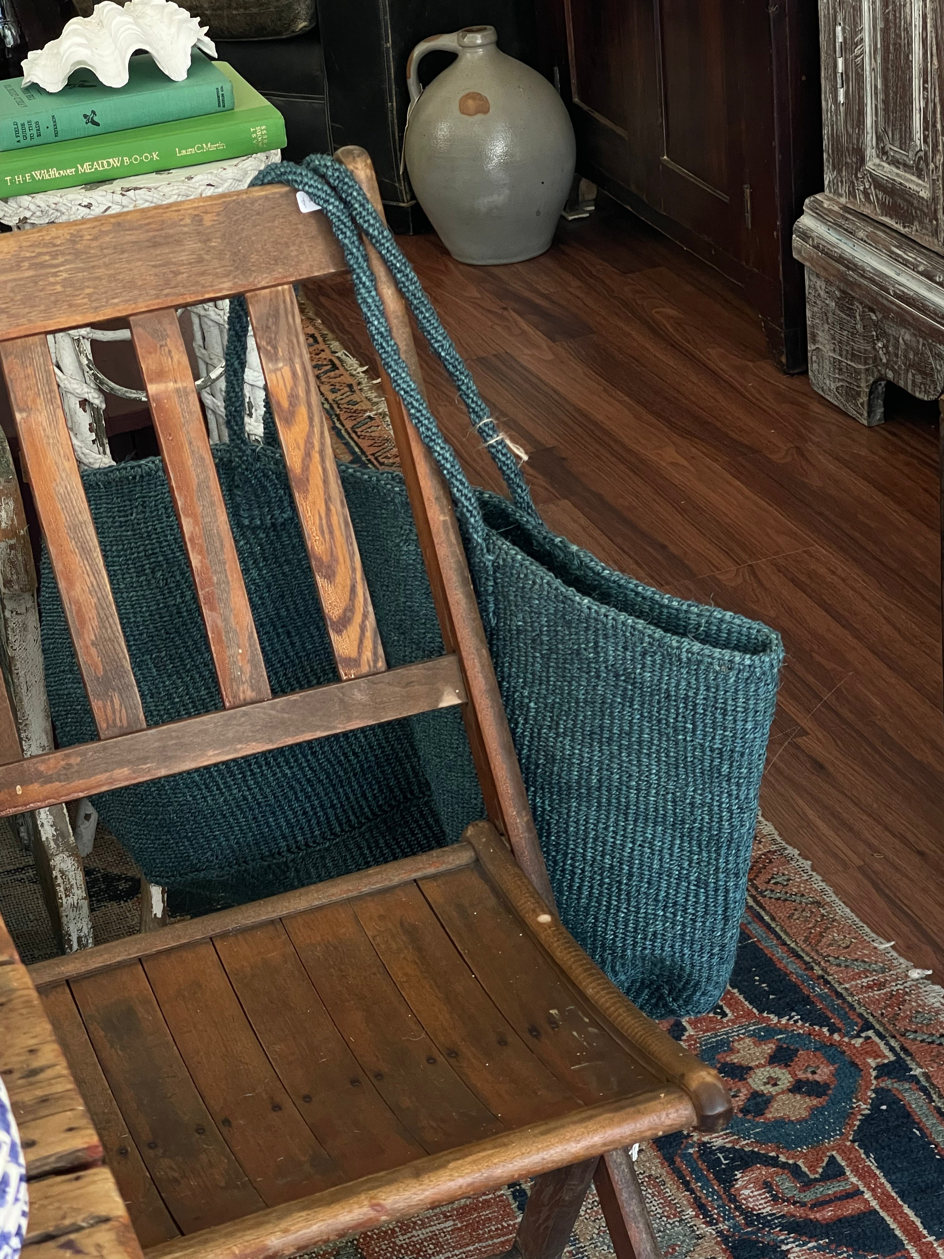 XL Sisal Market Tote: Sea Glass